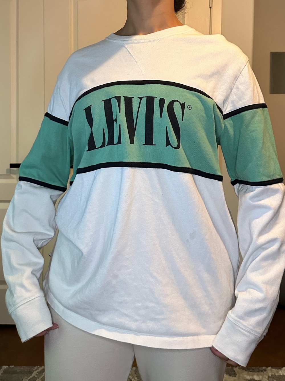 Levi's White & Mint Green Sweatshirt